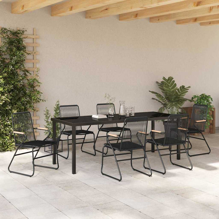 Set de masă pentru grădină 7 pcs Negru - WALTI WALTI