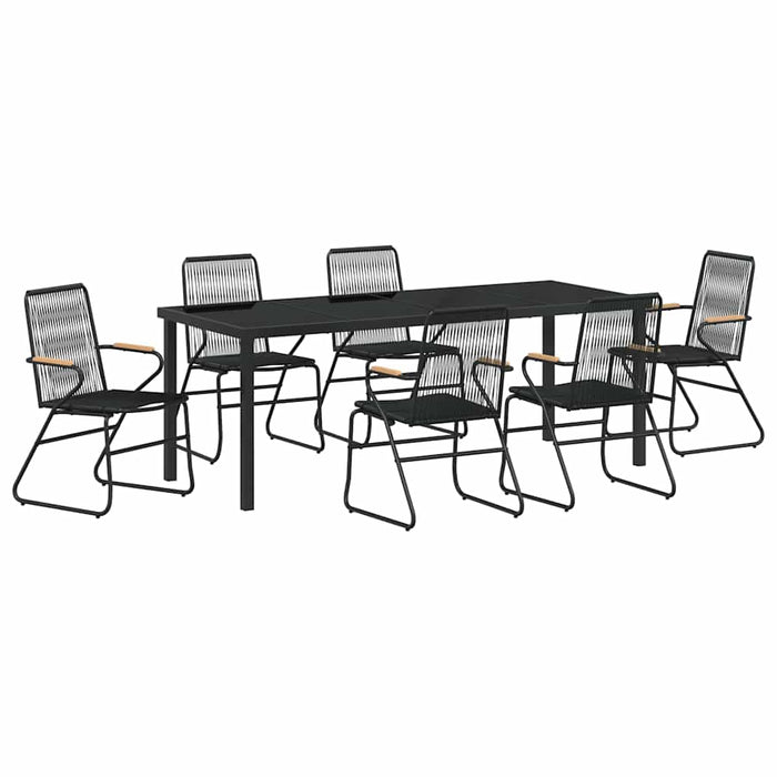 Set de masă pentru grădină 7 pcs Negru - WALTI WALTI