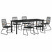 Set de masă pentru grădină 7 pcs Negru - WALTI WALTI