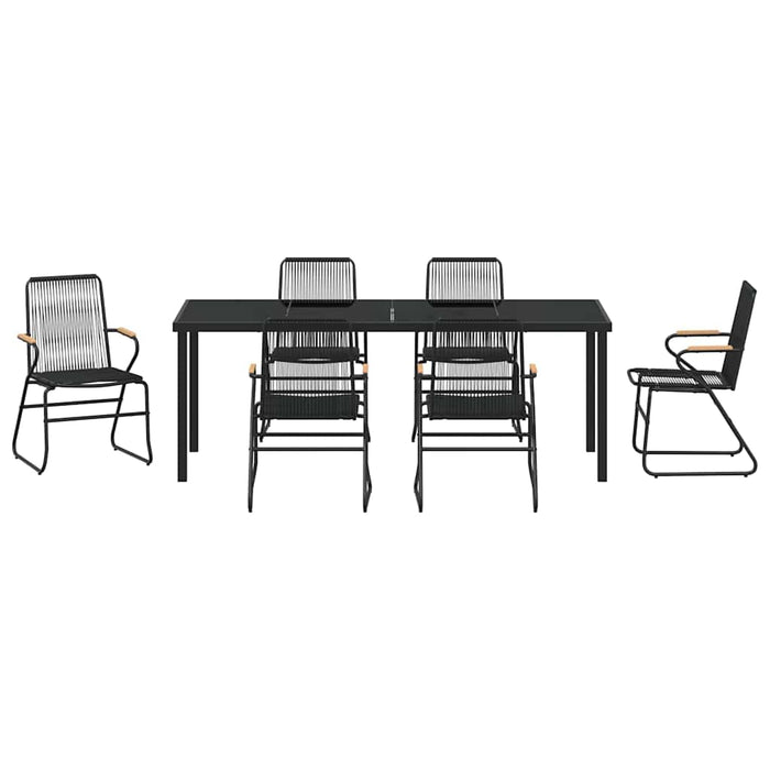 Set de masă pentru grădină 7 pcs Negru - WALTI WALTI