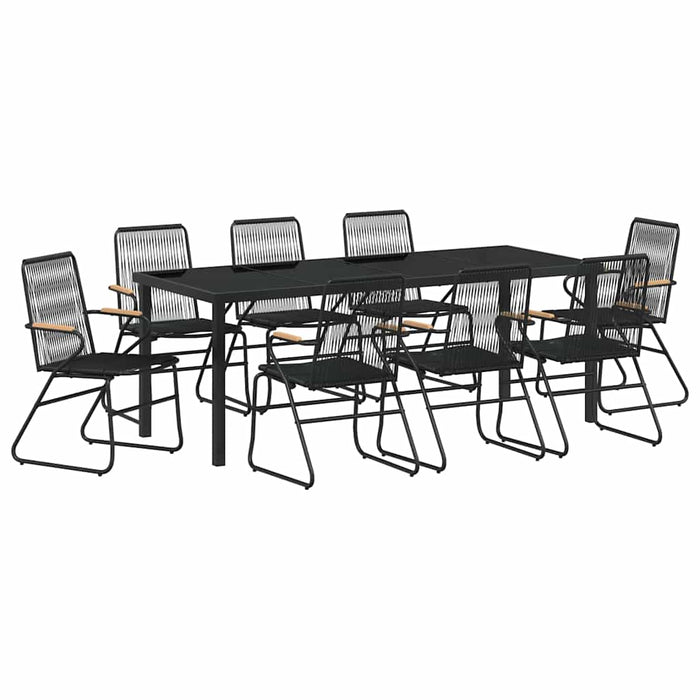 Set de masă pentru grădină 9 pcs Negru - WALTI WALTI