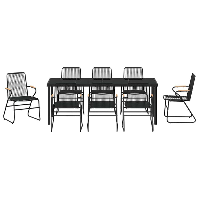 Set de masă pentru grădină 9 pcs Negru - WALTI WALTI
