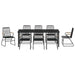 Set de masă pentru grădină 9 pcs Negru - WALTI WALTI