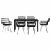 Set de masă pentru grădină 7 pcs Negru - WALTI WALTI