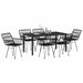 Set de masă pentru grădină 7 pcs Negru - WALTI WALTI