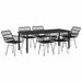 Set de masă pentru grădină 7 pcs Negru - WALTI WALTI