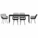 Set de masă pentru grădină 7 pcs Negru - WALTI WALTI