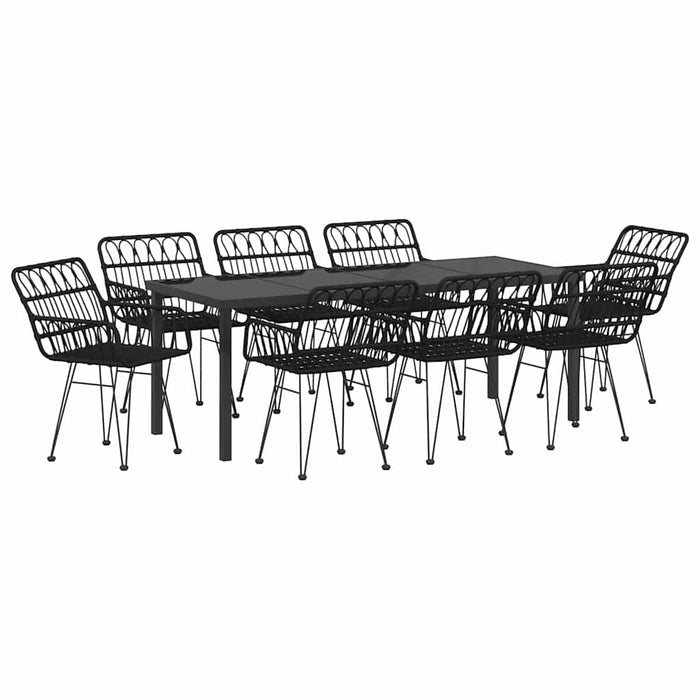 Set de masă pentru grădină 9 pcs Negru - WALTI WALTI