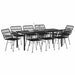 Set de masă pentru grădină 9 pcs Negru - WALTI WALTI