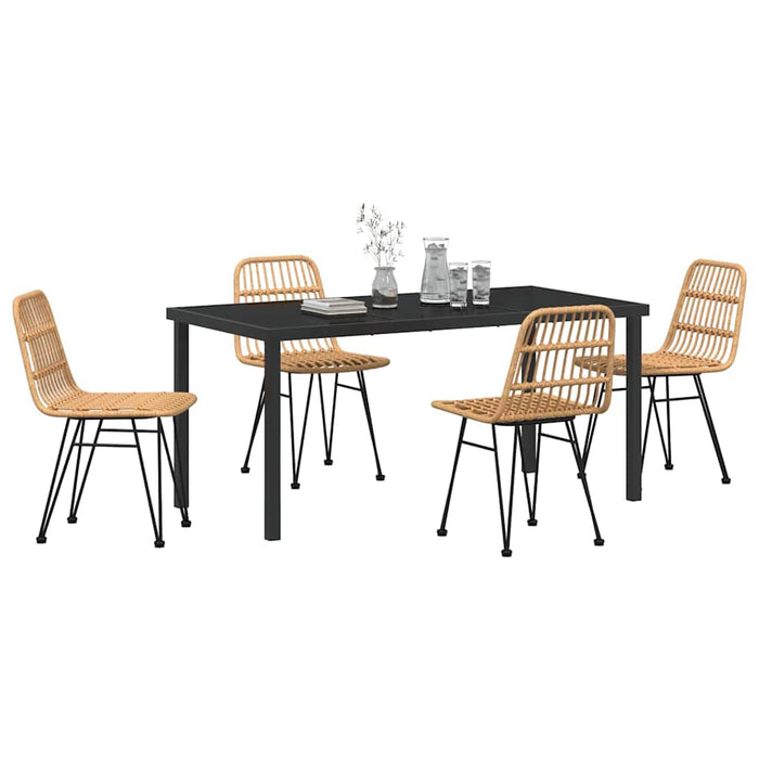 Set de masă pentru grădină 5 pcs Maro Oțel vopsit electrostatic - WALTI WALTI