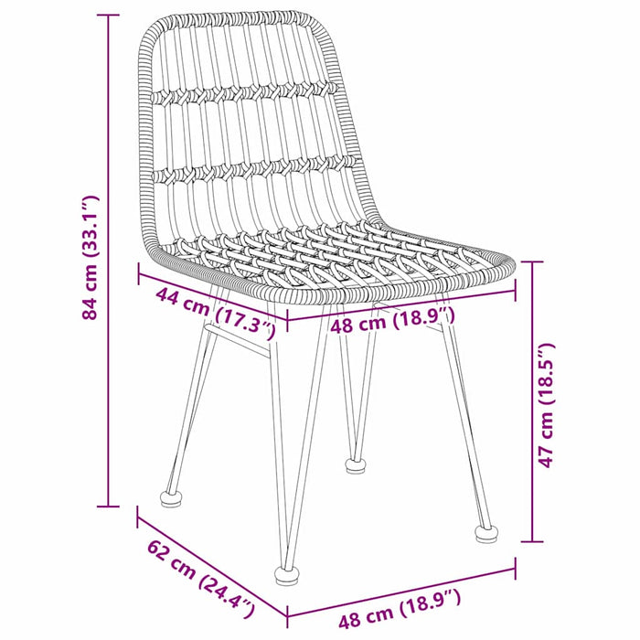 Set de masă pentru grădină 9 pcs Maro Oțel vopsit electrostatic - WALTI WALTI