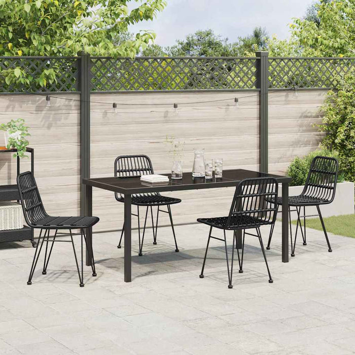 Set de masă pentru grădină 5 pcs Negru - WALTI WALTI