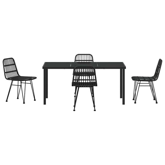 Set de masă pentru grădină 5 pcs Negru - WALTI WALTI