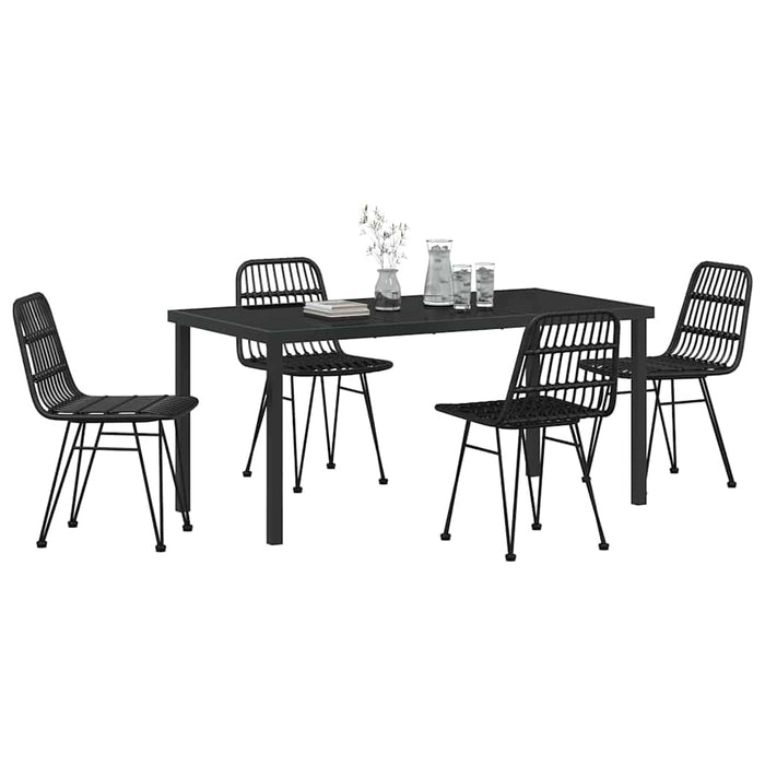 Set de masă pentru grădină 5 pcs Negru - WALTI WALTI