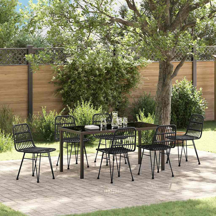 Set de masă pentru grădină 7 pcs Negru - WALTI WALTI
