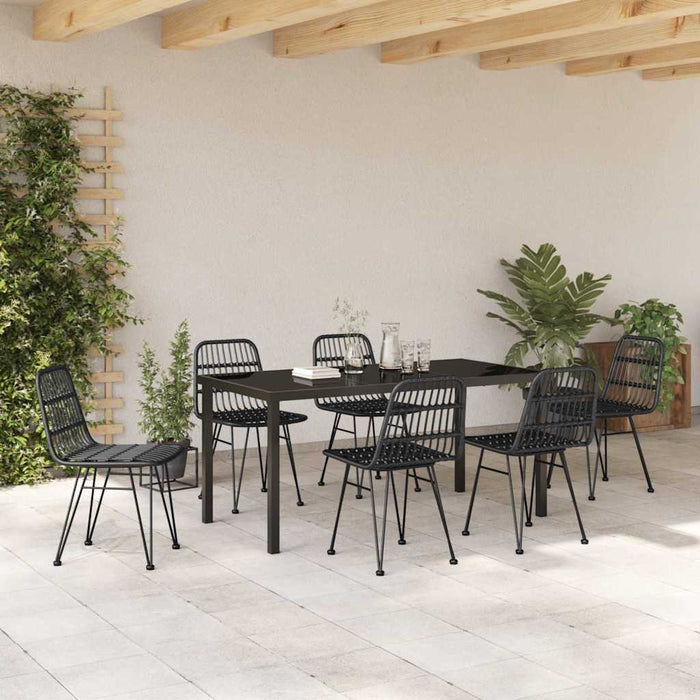 Set de masă pentru grădină 7 pcs Negru - WALTI WALTI