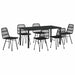 Set de masă pentru grădină 7 pcs Negru - WALTI WALTI