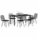 Set de masă pentru grădină 7 pcs Negru - WALTI WALTI