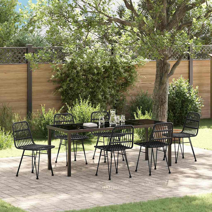Set de masă pentru grădină 7 pcs Negru - WALTI WALTI