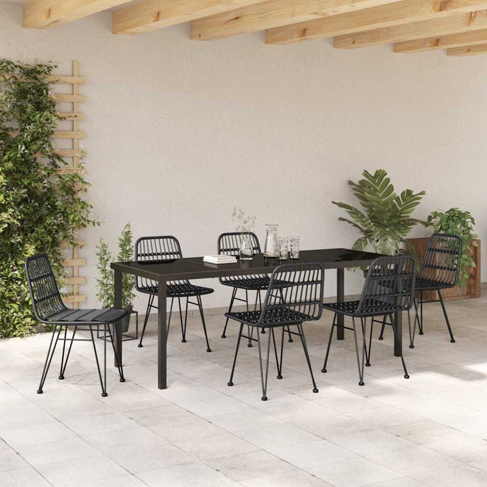 Set de masă pentru grădină 7 pcs Negru - WALTI WALTI