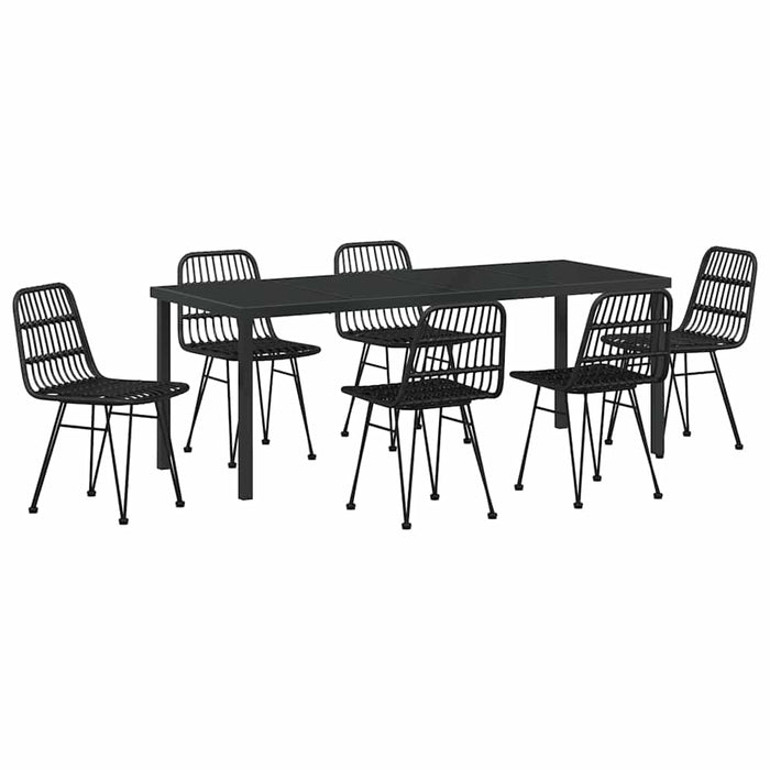Set de masă pentru grădină 7 pcs Negru - WALTI WALTI