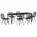 Set de masă pentru grădină 7 pcs Negru - WALTI WALTI