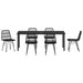 Set de masă pentru grădină 7 pcs Negru - WALTI WALTI