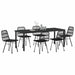 Set de masă pentru grădină 7 pcs Negru - WALTI WALTI