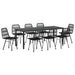 Set de masă pentru grădină 9 pcs Negru - WALTI WALTI