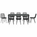 Set de masă pentru grădină 9 pcs Negru - WALTI WALTI