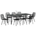 Set de masă pentru grădină 9 pcs Negru - WALTI WALTI