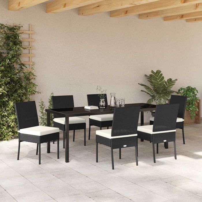 Set de masă pentru grădină 7 pcs Negru - WALTI WALTI