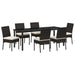 Set de masă pentru grădină 7 pcs Negru - WALTI WALTI
