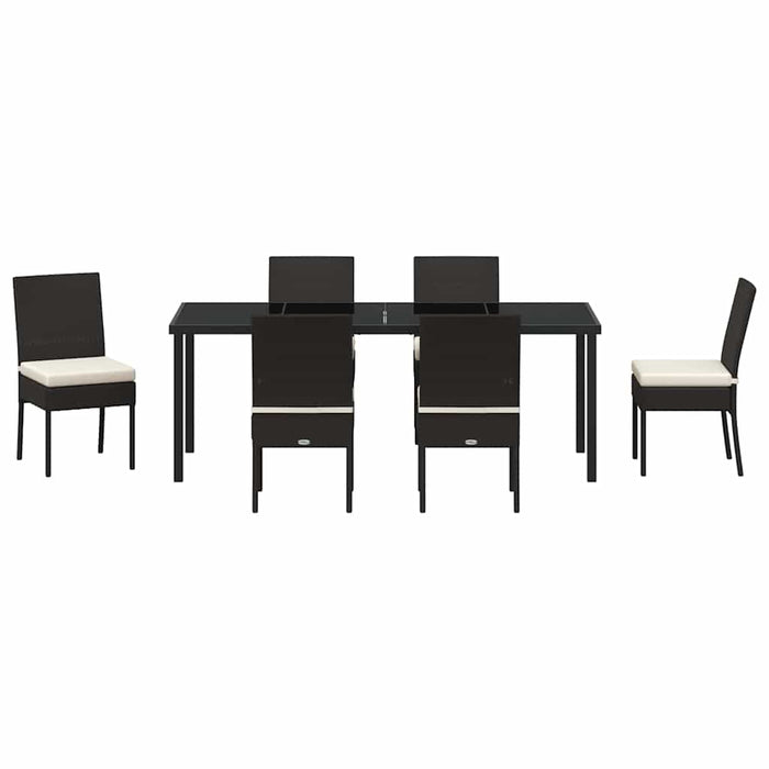 Set de masă pentru grădină 7 pcs Negru - WALTI WALTI