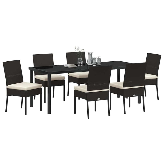 Set de masă pentru grădină 7 pcs Negru - WALTI WALTI