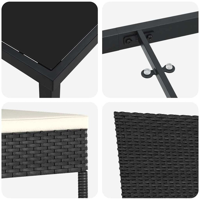 Set de masă pentru grădină 9 pcs Negru - WALTI WALTI