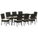 Set de masă pentru grădină 9 pcs Negru - WALTI WALTI