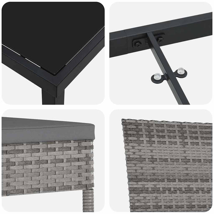 Set de masă pentru grădină 7 pcs Gri Oțel vopsit electrostatic - WALTI WALTI