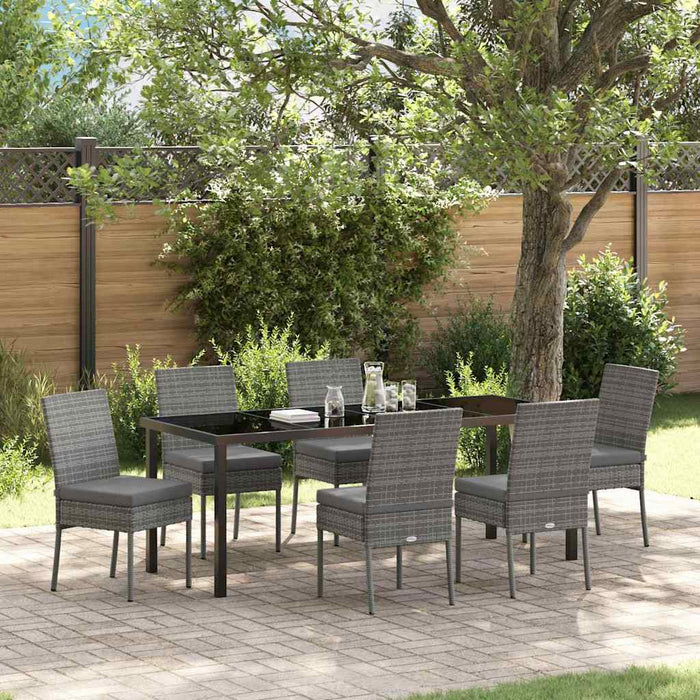 Set de masă pentru grădină 7 pcs Gri Oțel vopsit electrostatic - WALTI WALTI