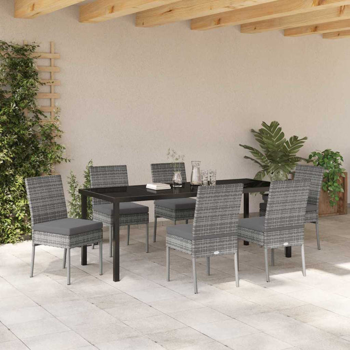 Set de masă pentru grădină 7 pcs Gri Oțel vopsit electrostatic - WALTI WALTI