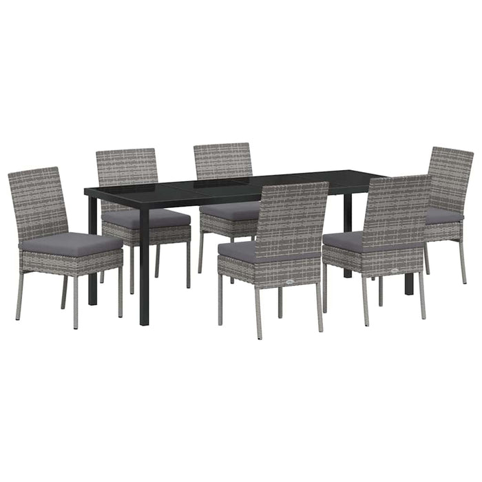 Set de masă pentru grădină 7 pcs Gri Oțel vopsit electrostatic - WALTI WALTI