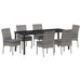 Set de masă pentru grădină 7 pcs Gri Oțel vopsit electrostatic - WALTI WALTI