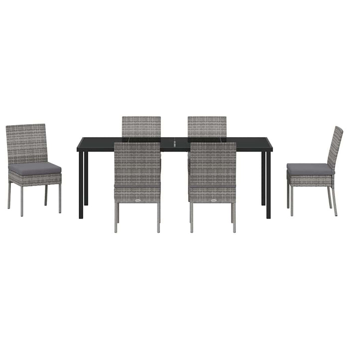 Set de masă pentru grădină 7 pcs Gri Oțel vopsit electrostatic - WALTI WALTI