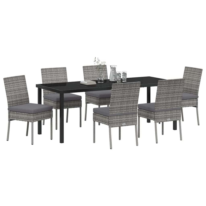 Set de masă pentru grădină 7 pcs Gri Oțel vopsit electrostatic - WALTI WALTI