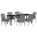 Set de masă pentru grădină 7 pcs Gri Oțel vopsit electrostatic - WALTI WALTI