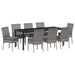 Set de masă pentru grădină 9 pcs Gri Oțel vopsit electrostatic - WALTI WALTI