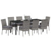 Set de masă pentru grădină 9 pcs Gri Oțel vopsit electrostatic - WALTI WALTI