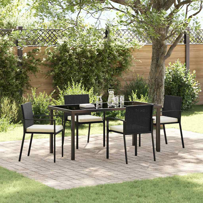 Set de masă pentru grădină 5 pcs Negru - WALTI WALTI