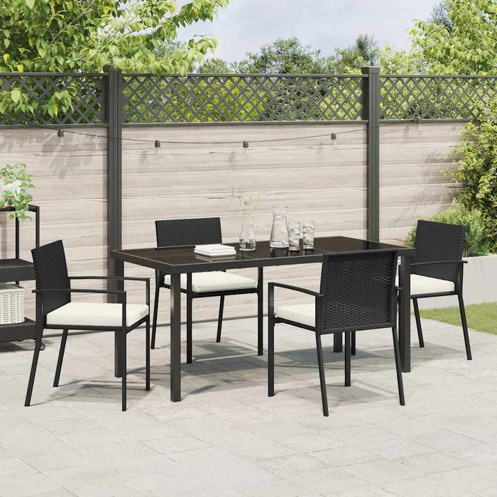 Set de masă pentru grădină 5 pcs Negru - WALTI WALTI