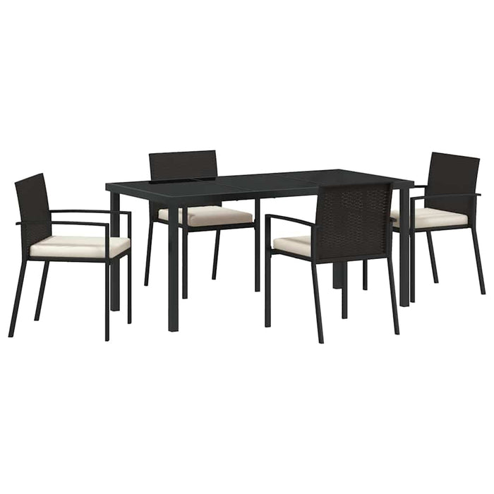 Set de masă pentru grădină 5 pcs Negru - WALTI WALTI